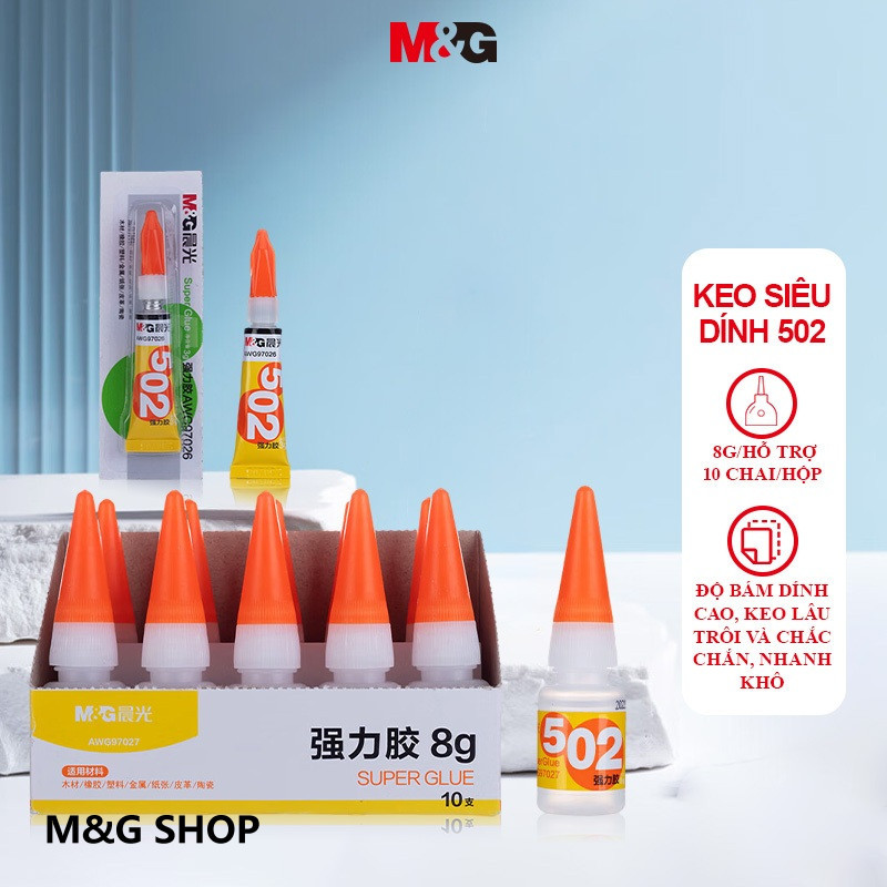 M&g กาว 502 3g 8g กาวที่แข็งแกร่ง แห้งเร็ว กาวไม่มีสี กาวติดทนนาน M และ G เครื่องเขียน MS