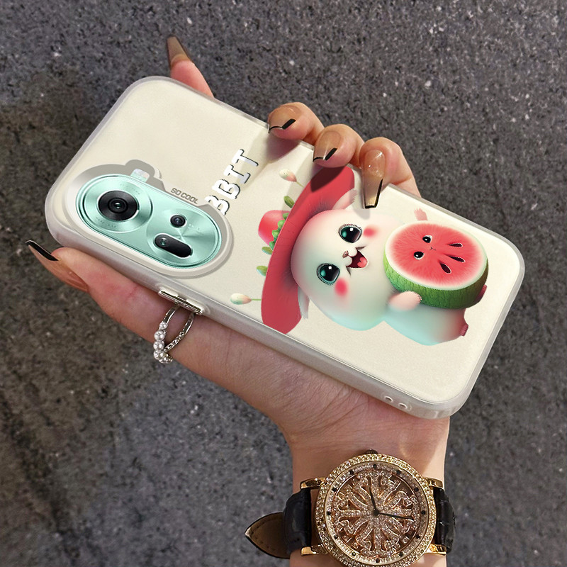 เคสสำหรับ OPPO Reno 11 5G Reno 10 5G Reno 10 Pro 5G Reno 8T 5G เคสฝาครอบป้องกันกันตกบางเฉียบน่ารักเคสมือถือโปร่งแสง