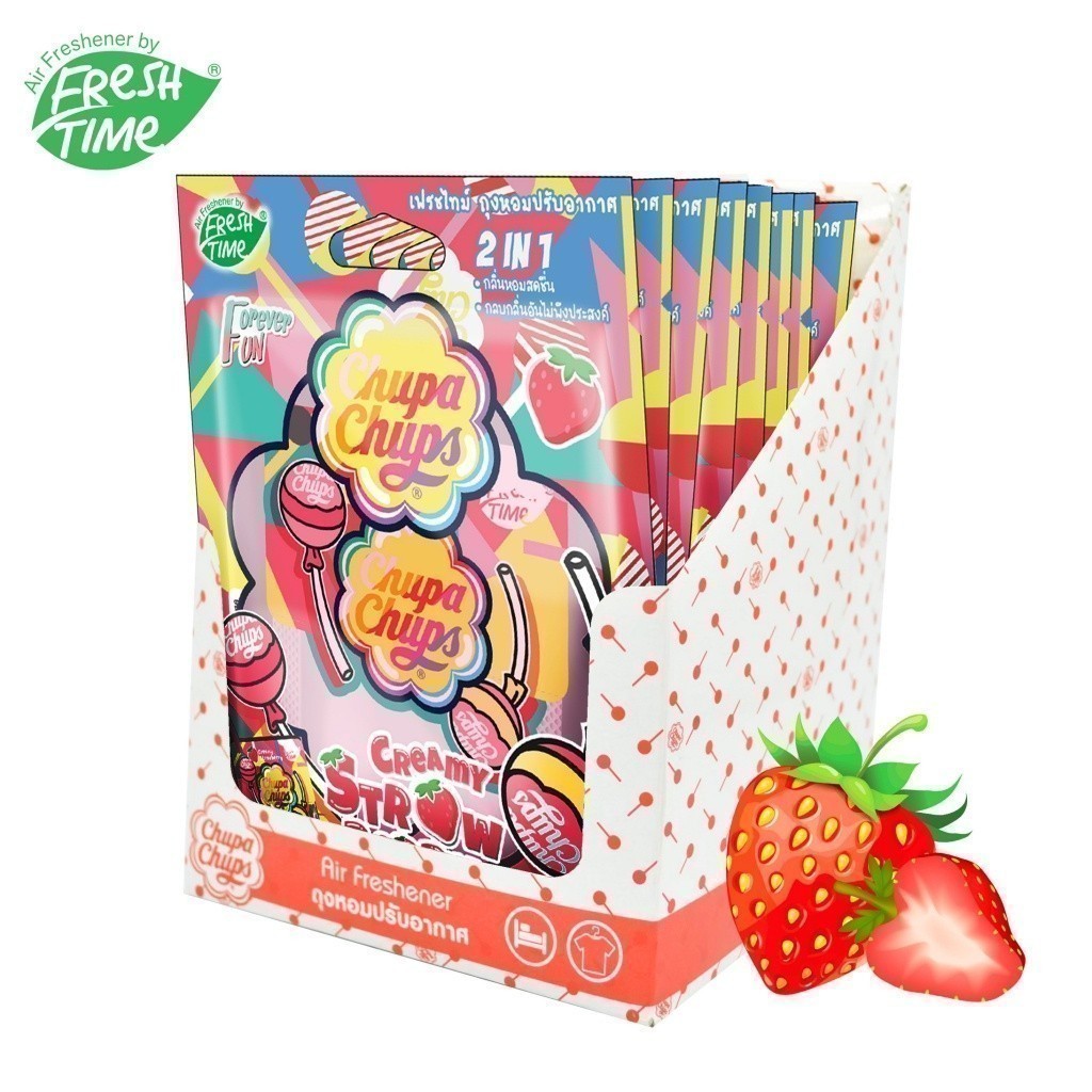 [แพ็ค12ชิ้น] FreshTime X Chupa Chups ถุงหอมปรับอากาศ ถุงหอมรถยนต์ น้ำหอมรถยนต์ ถุงหอมจูปาจุ๊ปส์ ดับกลิ่น 9g - รูปที่ 2