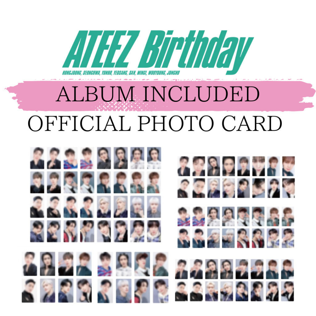 Ateez Birthday JAPAN 4TH SINGLE ALUBUM INCLUDED การ์ดรูปถ่ายอย่างเป็นทางการ / HONGJOONG SEONGHWA YUN