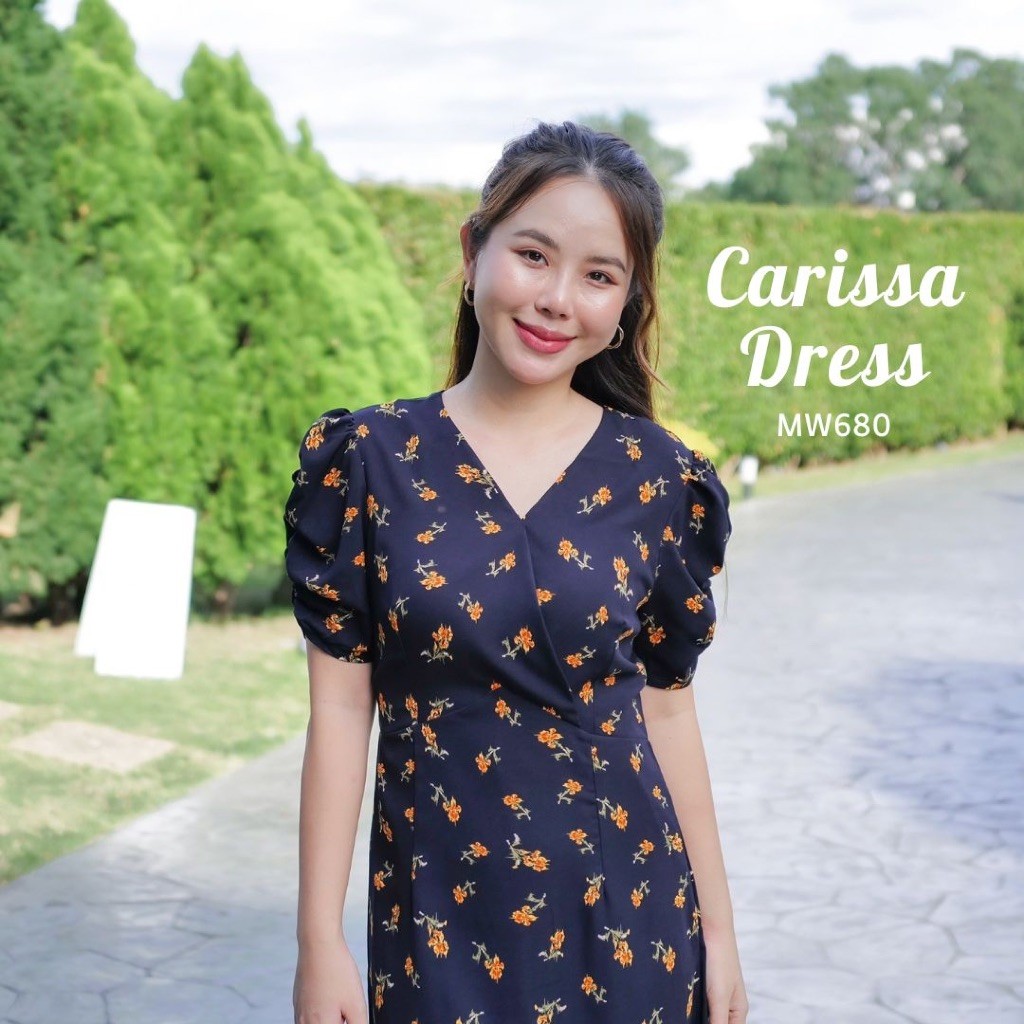 MyWay Brand : Dress - Carissa เดรสสีกรม ชุดทำงาน