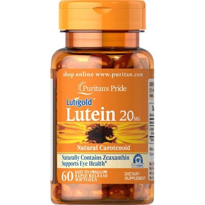 Puritan Lutigold Lutein 20 mg with Zeaxanthin 60 softgels ถนอมดวงตา