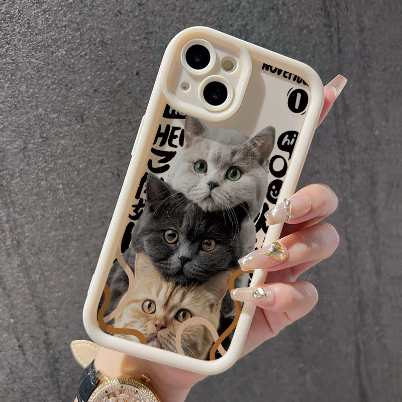 เคสสำหรับ Realme 8i Realme Narzo 50 4G เคสกล้องจริงเคสมือถือลายแมวปลอกซิลิโคนแบบนิ่มดูดซับแรงกระแทก