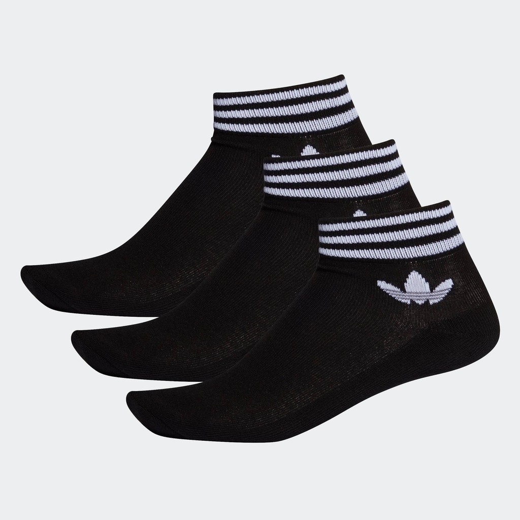 adidas Lifestyle Island Club Trefoil Ankle Socks 3 Pairs Unisex Black EE1151