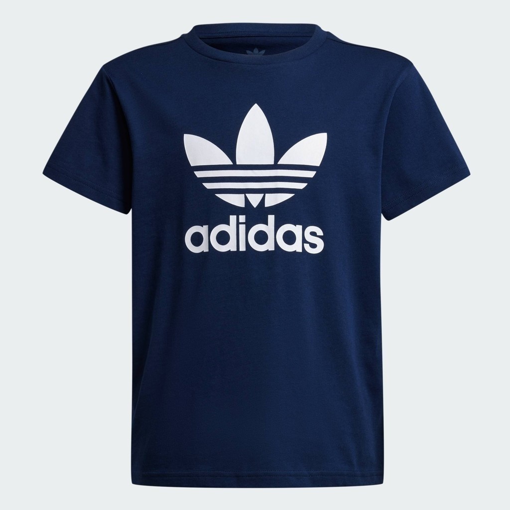 adidas ไลฟ์สไตล์ เสื้อยืด Trefoil สำหรับเด็ก เด็ก สีน้ำเงิน IY7417