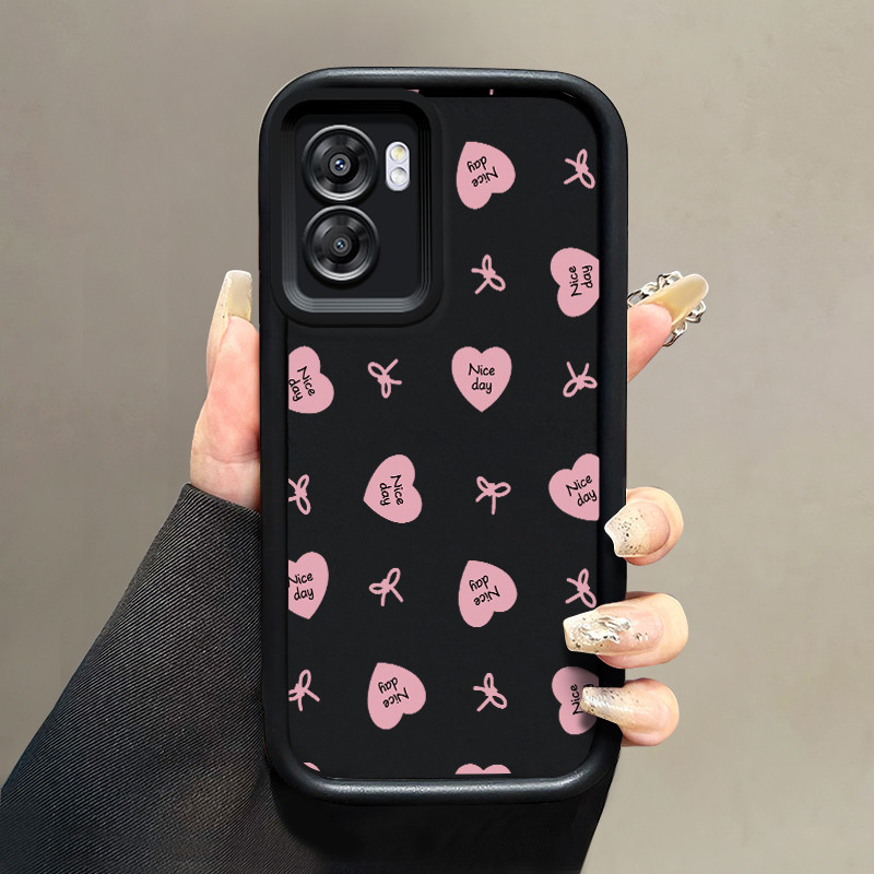 เคสสำหรับ OPPO A57 2022 A77 A2022 A57s A57e A77s เคสห่อหุ้มการออกแบบรูปหัวใจกันกระแทกแบบซิลิโคนและเคสนิ่มป้องกันการตก