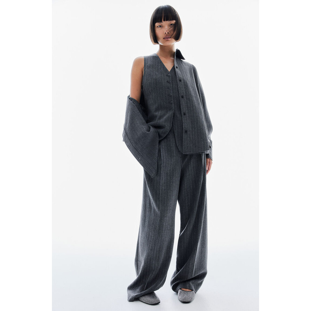 H&M Women Linen-blend suit waistcoat 1219945_1