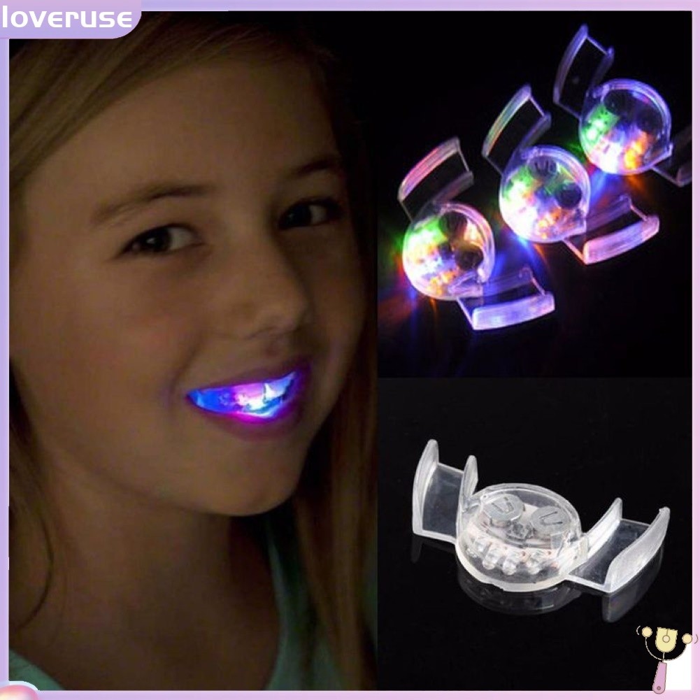 xqwj พร็อพฟันปลอมมีไฟ led สําหรับตกแต่งปาร์ตี้ฮาโลวีน 1 ชิ้น
