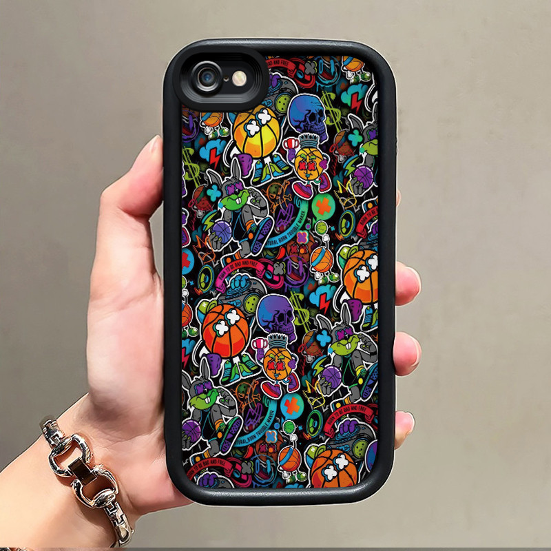 เคสสำหรับ iPhone 6 Plus 6s Plus 7 Plus 8 Plus SE 2020 เคสป้องกันซิลิโคนเคสโทรศัพท์กราฟฟิตีการ์ตูนส่วนบุคคล
