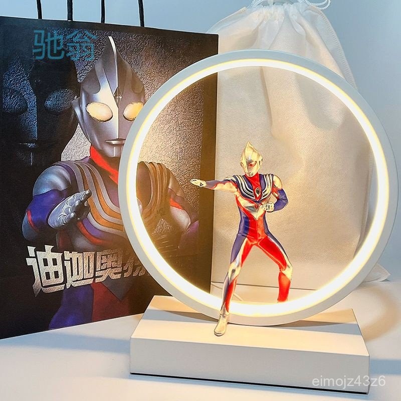 T5e โคมไฟตั้งโต๊ะอุลตร้าแมนโคมไฟข้างเตียงห้องนอนเด็กเทคโนโลยีความรู้สึกแสงกลางคืนของขวัญวันวาเลนไทน์