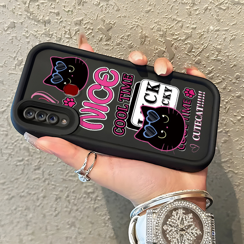 เคสสำหรับ Samsung Galaxy A20s เคสป้องกันซิลิโคนเคสนิ่มใส่โทรศัพท์สำหรับผู้หญิงลายแมวน่ารัก