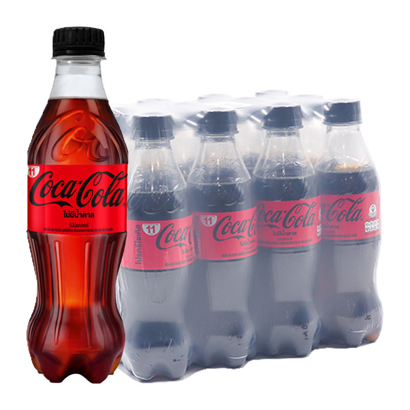 โค้ก น้ำอัดลม สูตรไม่มีน้ำตาล 330 มล. x 12 COKE Soft Drink No Sugar 330 ml x 12