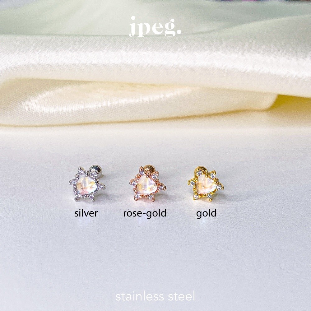 JPEG - Heart Shine Piercing (Stainless Steel) จิวหู