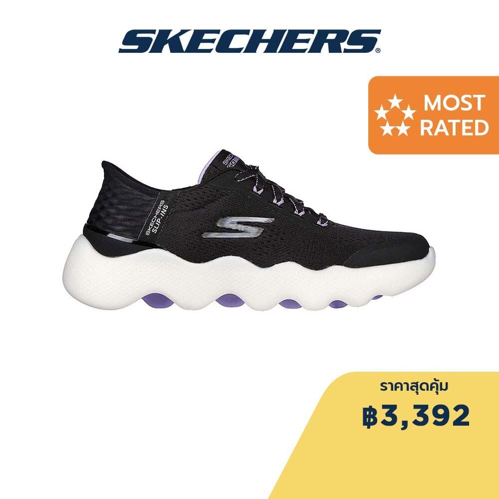 Skechers สเก็ตเชอร์ส รองเท้าผู้หญิง Women Slip-ins GOwalk Massage Fit Inside Waves Walking Shoes - 124916-BKLV