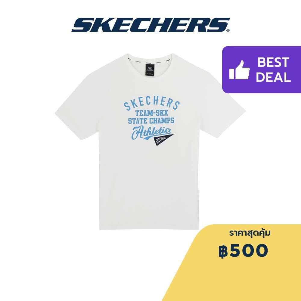 Skechers สเก็ตเชอร์ส เสื้อยืดแขนสั้นผู้ชาย Men Short Sleeve Tee Apparel - SL124M035-00GK