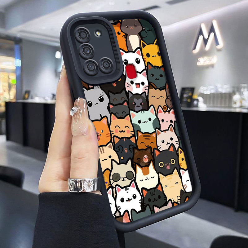 เคสสำหรับ Samsung Galaxy A21S เคสป้องกันโทรศัพท์รูปแมวน่ารัก