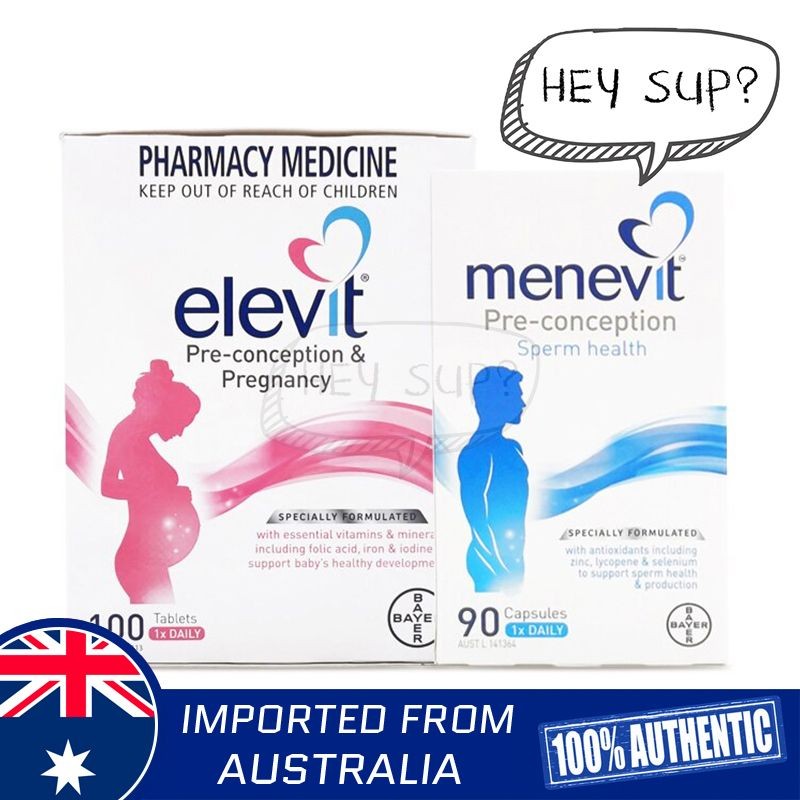 elevit Elevit Couple's Pack: Pregnancy Multivitamin 100 Tablets + Menevit Male Fertility 90 Capsules