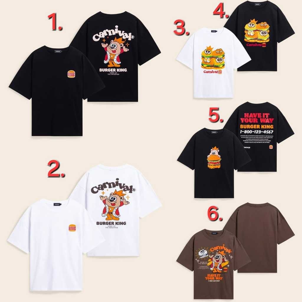 [ ของแท้ ] เสื้อยืด CARNIVAL x Burger King Capsule Collection OVS T-SHIRT ของใหม่ พร้อมส่ง tee.