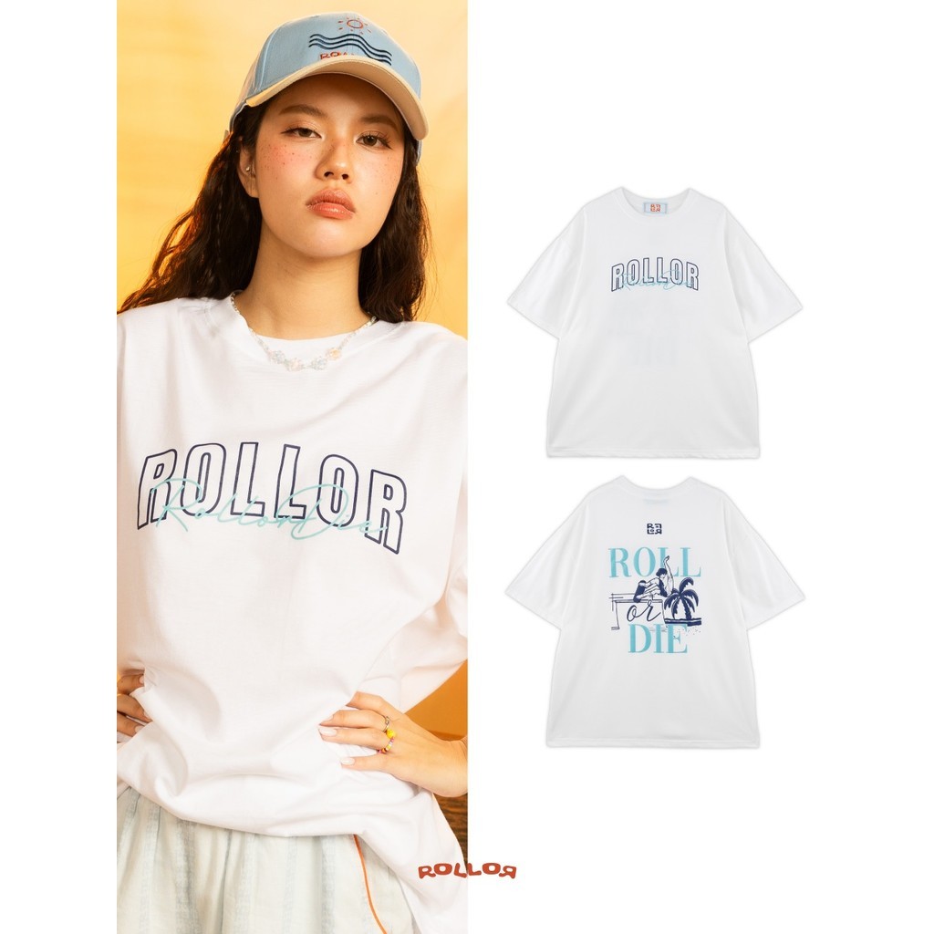 ROLLOR - เสื้อยืด เเขนสั้น Oversized รุ่น ROLL OR DIE tee.