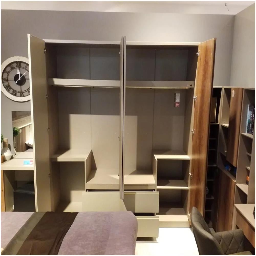 ตู้เสื้อผ้า SB FURNITURE ESTANO 19156869 สี HAZEL TIMBER เฟอร์นิเจอร์ห้องนอน ตู้เสื้อผ้า WARDROBE SB