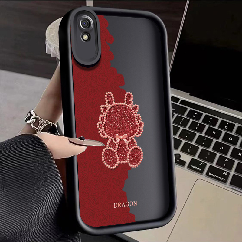 เคสสำหรับ Xiaomi Redmi 9A Redmi 9i Redmi 9T Redmi 9 Power เคสโทรศัพท์ซิลิโคนพิมพ์สีรูปแบบมังกรการ์ตูน