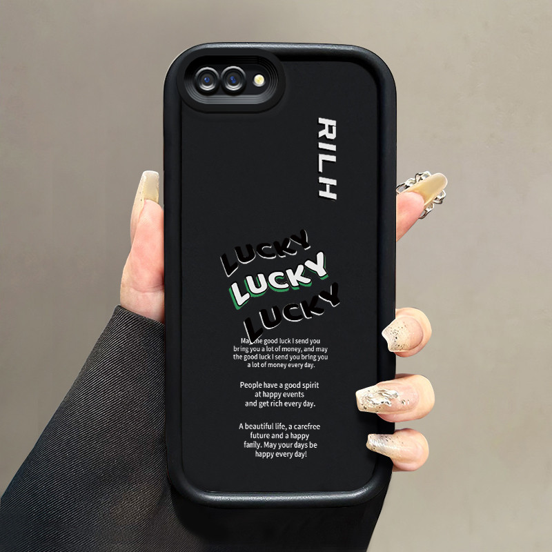 เคสสำหรับ OPPO A5 A3s A12E Realme C1 เคสป้องกันการกระแทกซิลิโคนเคสนิ่มใส่โทรศัพท์โชคดี
