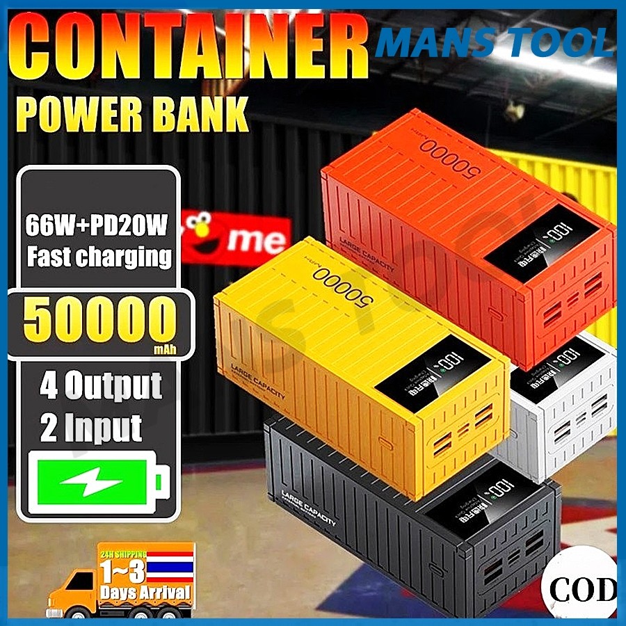 ✅ถูกที่สุด✅(PowerBank) รองรับการชาร์จอย่างรวดเร็ว 50000mAh/80000mAh ขนาดใหญ่ -ชุดไฟ LED แบบพกพาแบบพก