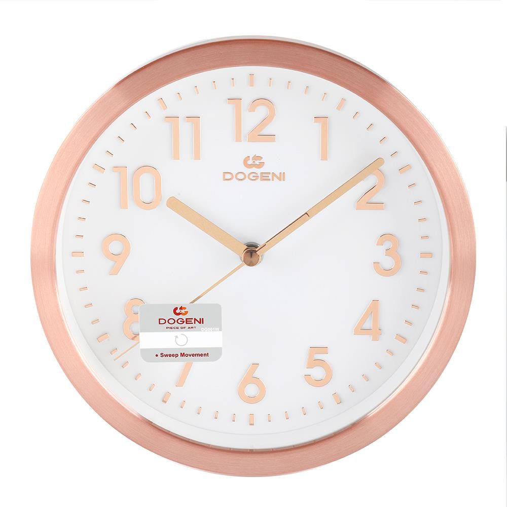 DOGENI นาฬิกาแขวนอะลูมิเนียม DOGENI WNM002RG 8 นิ้ว สีโรสโกลด์ ของตกแต่งบ้าน นาฬิกา WALL CLOCK DOGEN