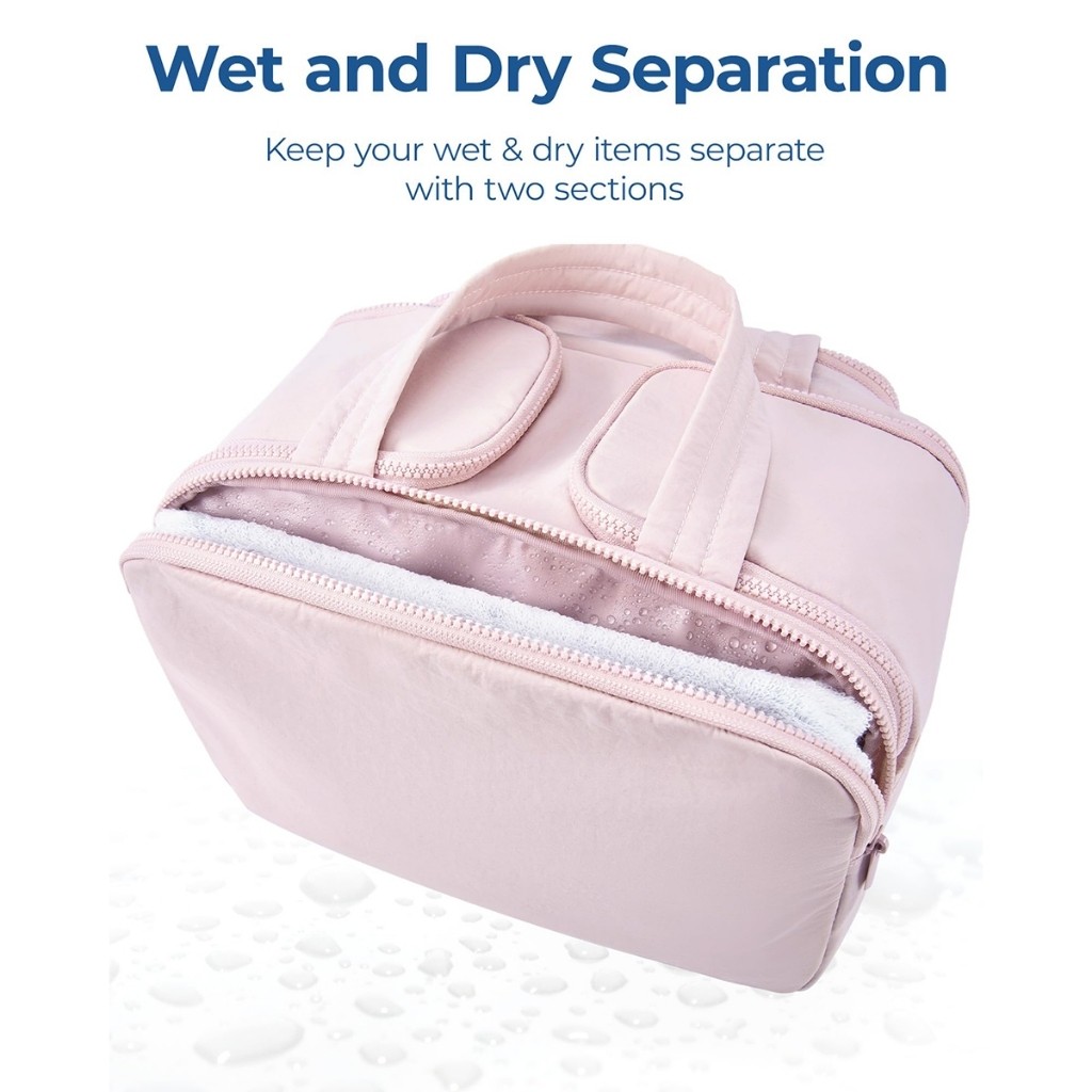 BAGSMART กระเป๋าเครื่องสำอาง กระเป๋าจัดระเบียบ cosmetic bag กระเป๋าใส่อุปกรณ์อาบน้ำ  Travel Organizer Bag