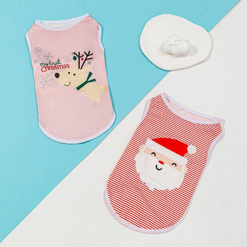 【Hipidog】เสื้อผ้าสัตว์เลี้ยง เสื้อกั๊ก พิมพ์ลายการ์ตูนคริสต์มาสน่ารัก สําหรับผู้