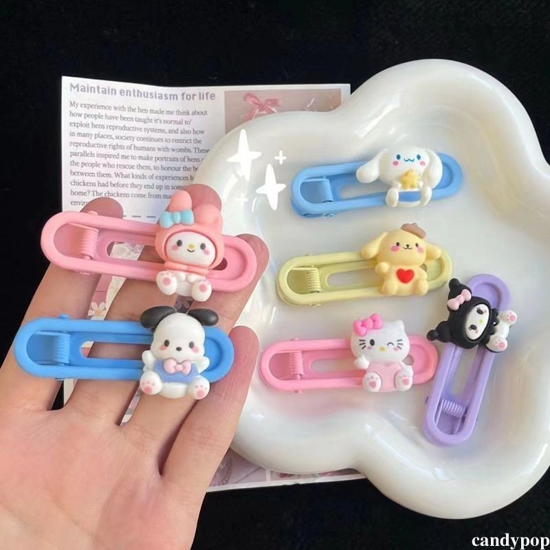 candypop SANRIO กิ๊บติดผมโลหะ ทรงวงรี ลายการ์ตูนซานริโอ้ แบบสร้างสรรค์ แฟชั่นสําหรับผู้หญิง