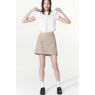 H&M(เอชแอนด์เอ็ม) เสื้อคลุมแขนสั้นแบบถักขนฟู ผู้หญิง 1271288…