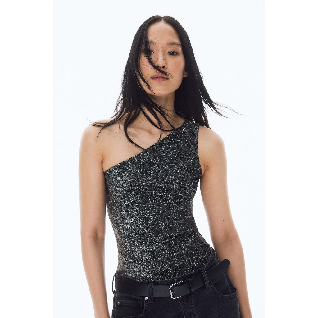 H&M ผู้หญิง One-shoulder vest top 1266333_1