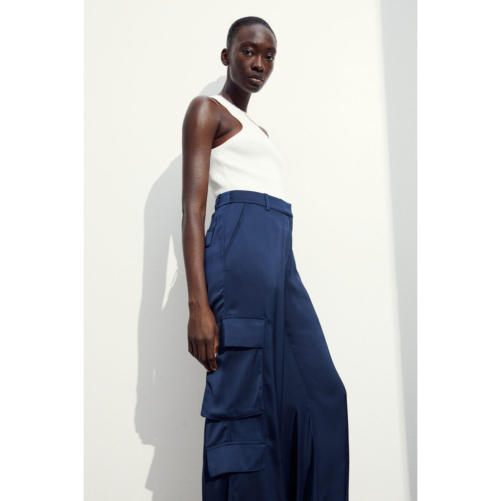 H&M Woman Satin cargo trousers 1197419_1