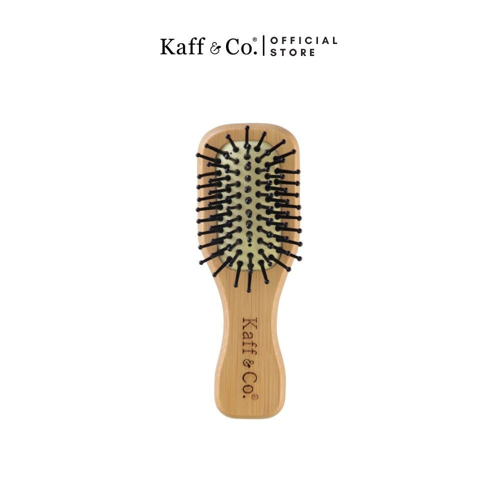 Kaff & Co. Mini Wooden Hair Brush แปรงไม้หวีผมซี่ไนล่อน ขนาดพกพา