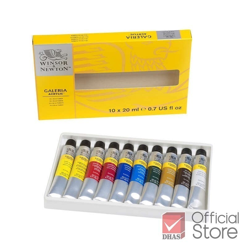 Winsor&Newton สีอะคริลิค ชุดเซตสีอะคริลิค 10 สี 20 มล. จำนวน 1 กล่อง