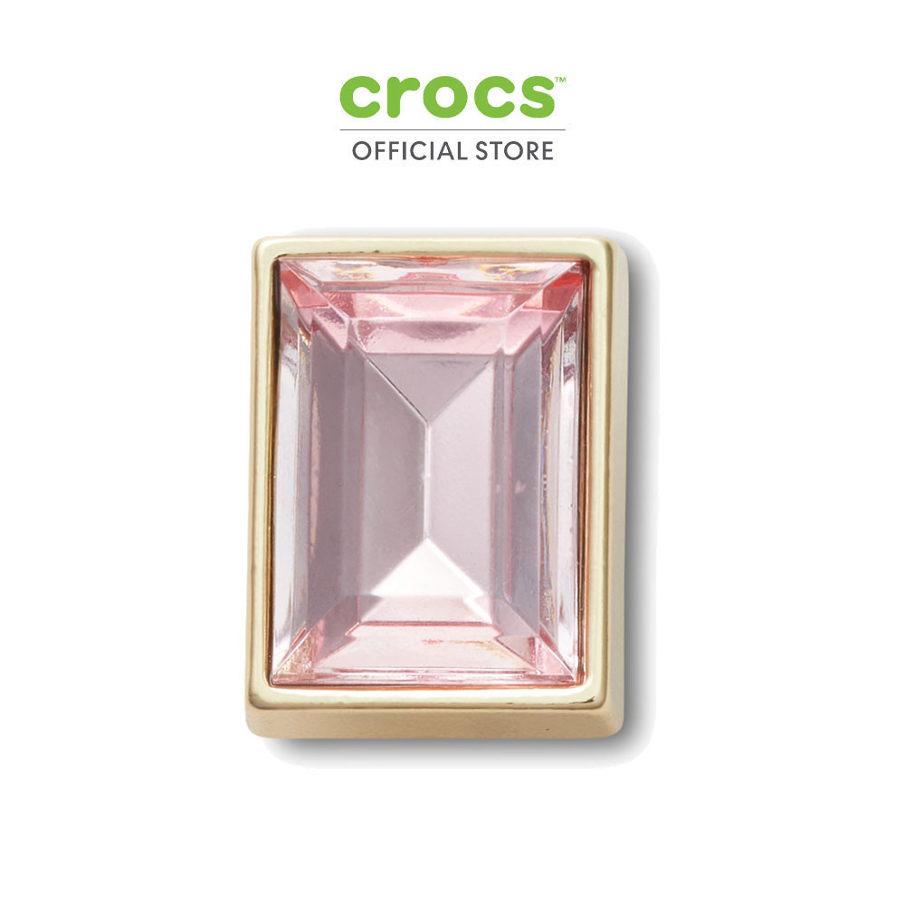 CROCS ตัวติดรองเท้า JIBBITZ PINK RECTANGLE GEM