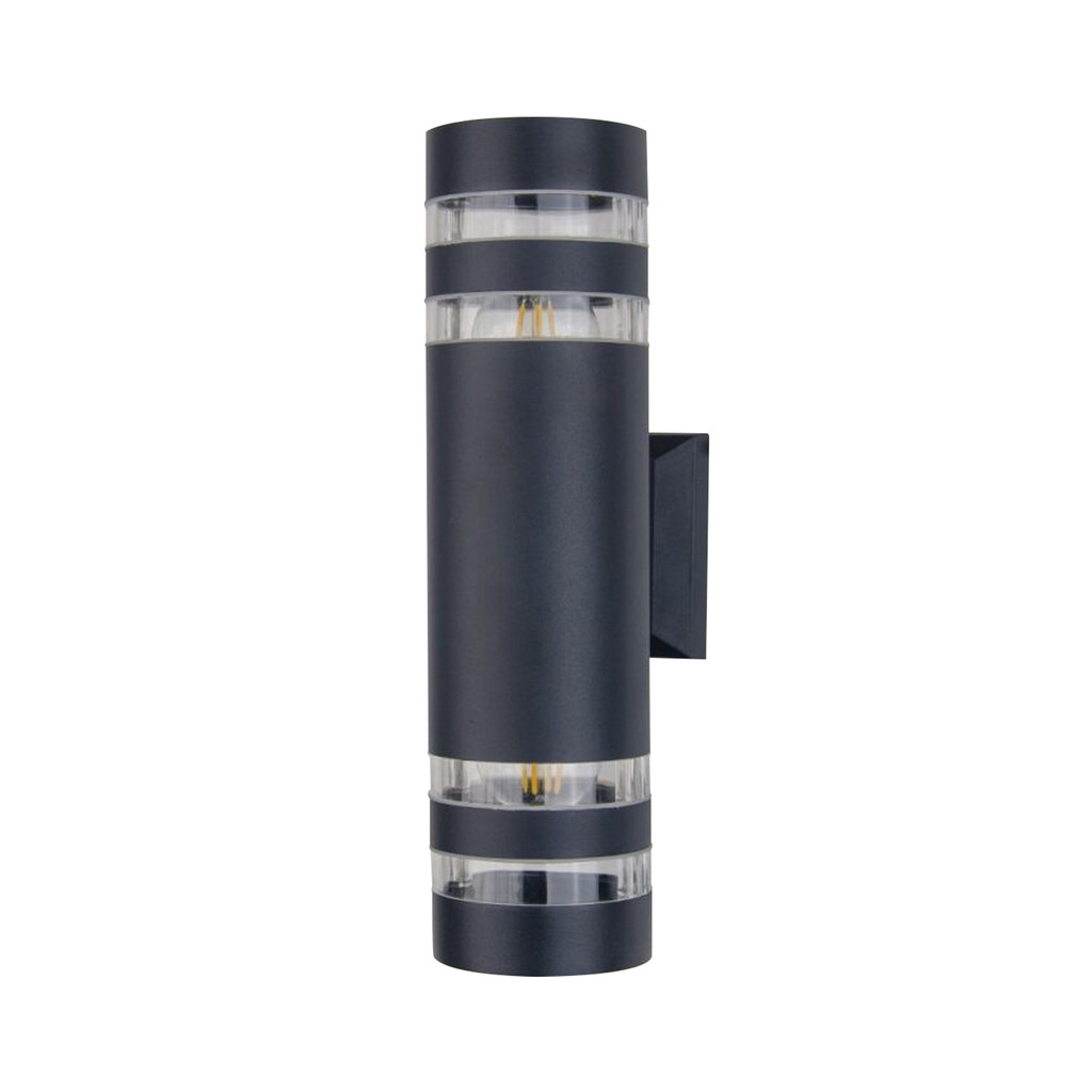 LUZINO โคมไฟผนังภายนอกอะลูมิเนียม E27x2 รุ่น GD-AWY34 สีดำ - ใส