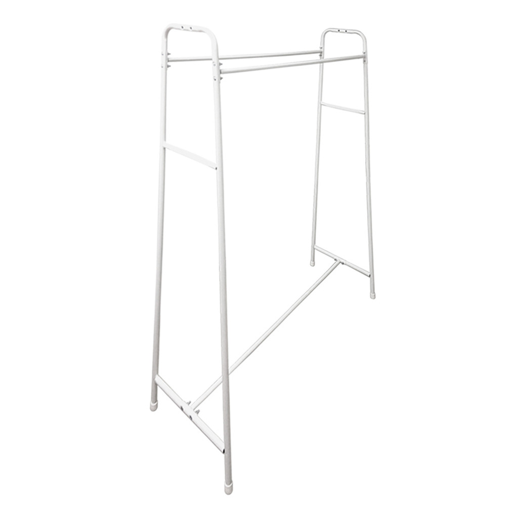KASSA HOME ราวแขวนตั้งพื้นทรงเอคู่ 1 เมตร เหล็กเคลือบ  ขนาด 100 x 40 x 142 ซม. สีขาว