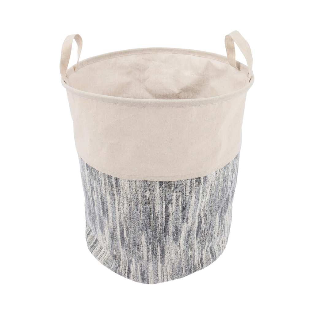 KASSA HOME ถังใส่ผ้าทรงกลม แบบมีหูจับ Indigo รุ่น EW10770 ขนาด 42 x 42 x 48 ซม. สีเทา