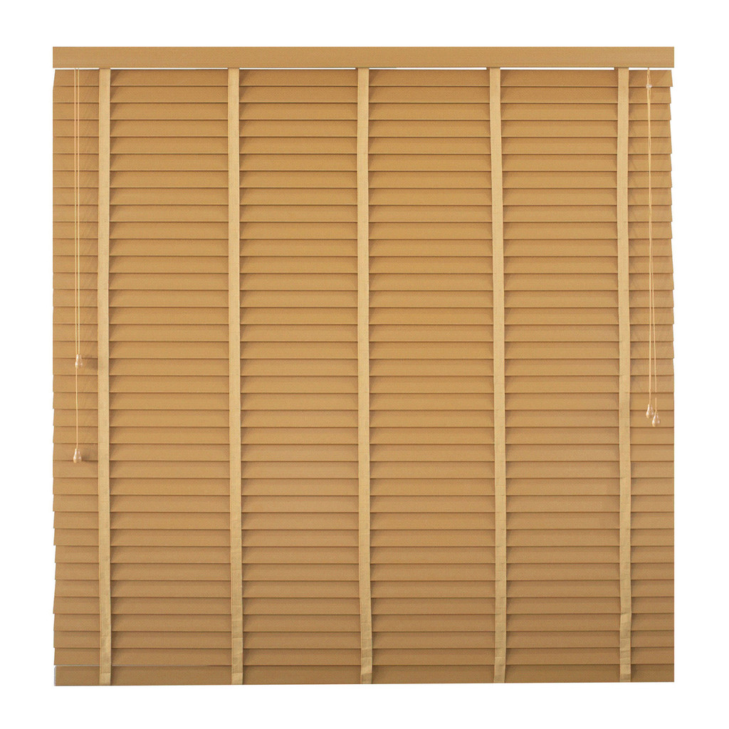 KASSA HOME มู่ลี่ PVC ลายไม้เส้นใหญ่ รุ่น BG006-BE ขนาด 155 x 240 ซม. สีเบจ