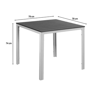 FONTE โต๊ะสนาม HDPE รุ่น SLA-78 ขนาด 78 x 78 ซม. สีเทา - ขาว