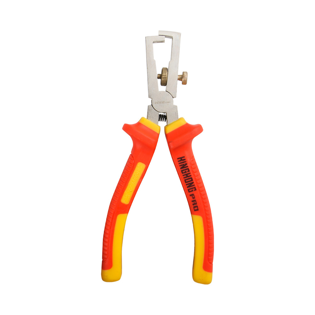 GIANT KINGKONG PRO คีมปอกสายไฟหุ้มฉนวนกันไฟ VDE รุ่น KKP11081 ขนาด 6 นิ้ว สีแดง - เหลือง