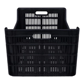 KASSA HOME ลังโปร่งทรงเตี้ยซ้อนได้ รุ่น STW-LM ขนาด 60.5 x 40 x 24.4 ซม. สีดำ