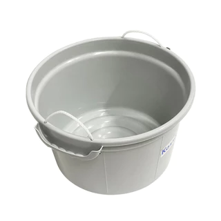KASSA HOME กะละมังกลมหูเชือก พลาสติก Safari 30 ลิตร รุ่น 3969 ขนาด 45 x 45 x 28 ซม. สีเทา