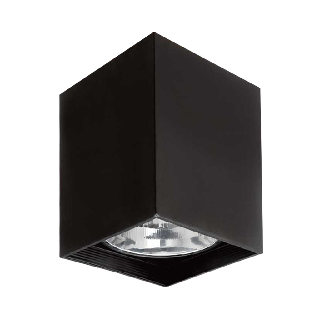 โคมดาวน์ไลท์ติดลอยเหลี่ยม 6 นิ้ว E27x1 LUZINO รุ่น MZF601-BK สีดำ