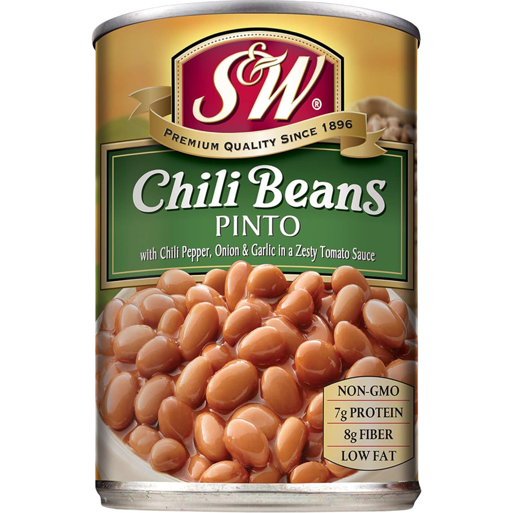 ถั่วพินโตในซอสพริกเข้มข้น S&W Chilli Beans Pinto 439G