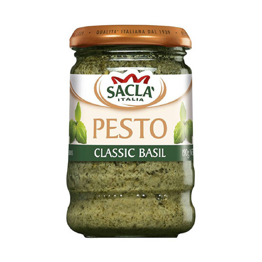 ซอสเพสโต้ที่ทำจากใบโหระพาอิตาเลียนแท้ๆ Sacla Classic Basil Pesto 190G