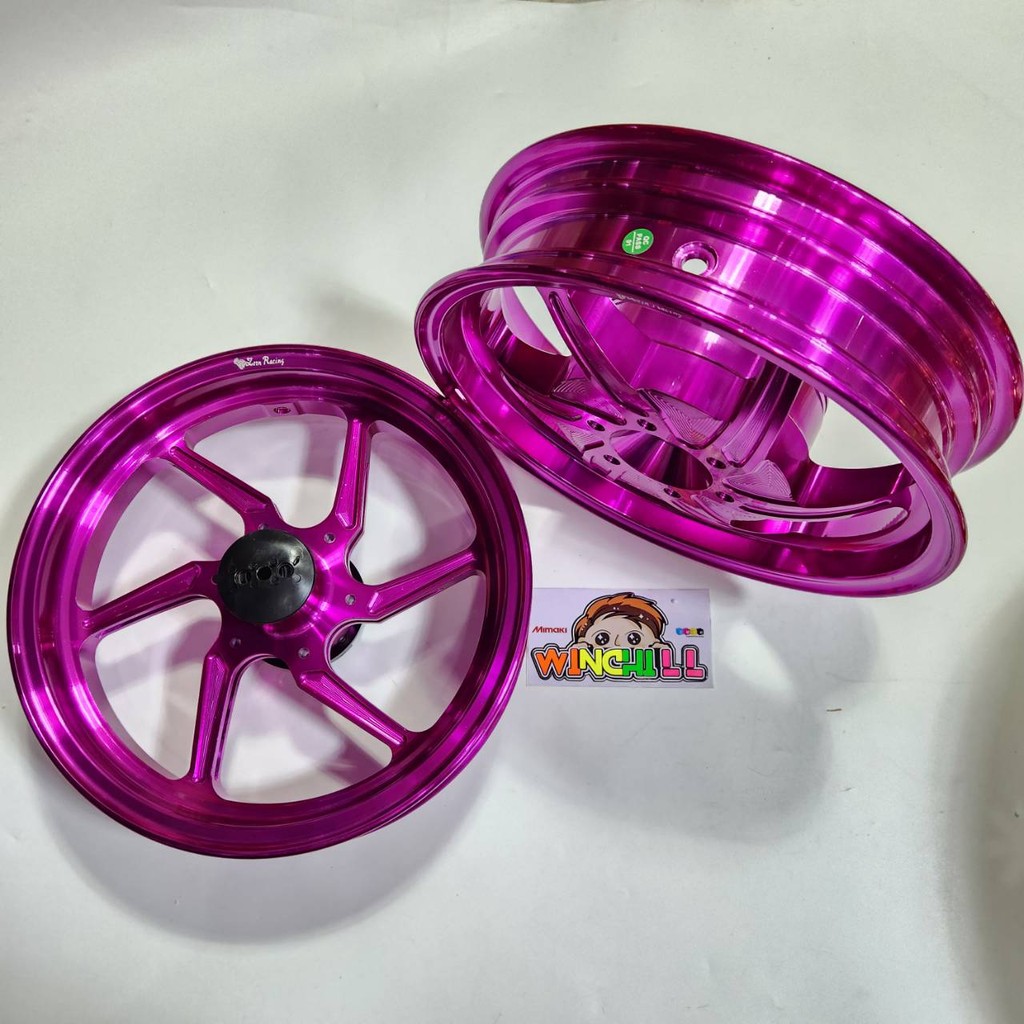 ล้อแม็ก สีชมพูบานเย็น GIORNO ขอบ12 จีออโน่ ตรงรุ่นไม่ต้องแปลง งานCNC ช่างเซิน