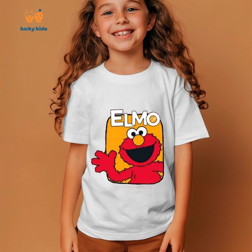 🔥เสื้อยืดผ้าฝ้ายแท้รูปแบบ Sesame Street ที่เด็ก ๆ ชื่นชอบ🧶สบายและไม่เป็นขุยยืดหยุ่นและไม่เสียรูป LUCKY KIDS